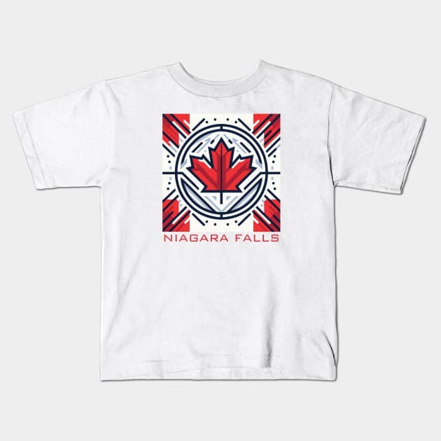 Niagara Falls Canada Flag Kids T-Shirt by Heartsake